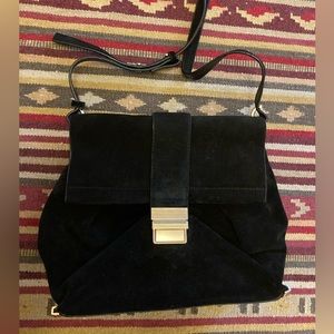 Genuine suede black purse